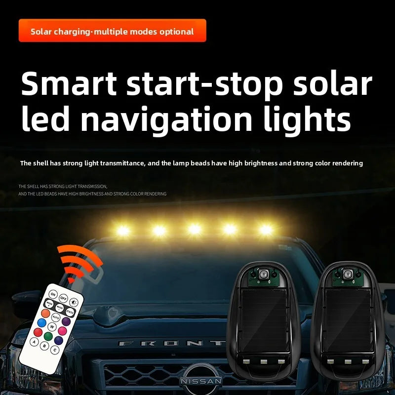 Wireless Control Solar Cab Truck Roof Beacon Strobe Emergency