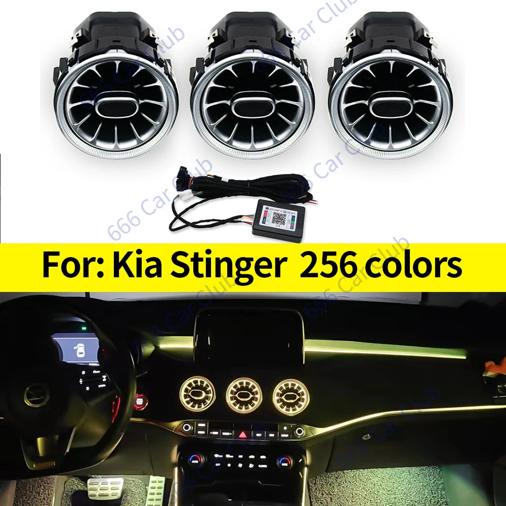 For Kia Stinger 12 256 Colours Air Vents Ambient Turbine Shape