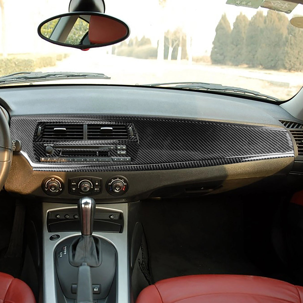 For BMW Z4 E85 2003 2004 Soft Carbon Fiber Central Control Kits
