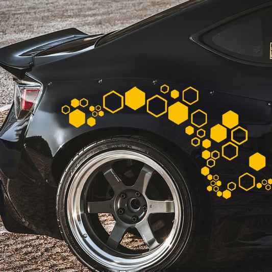 For Sports 52-piece Hexagon Sticker Set Waterproof Vinyl Decals