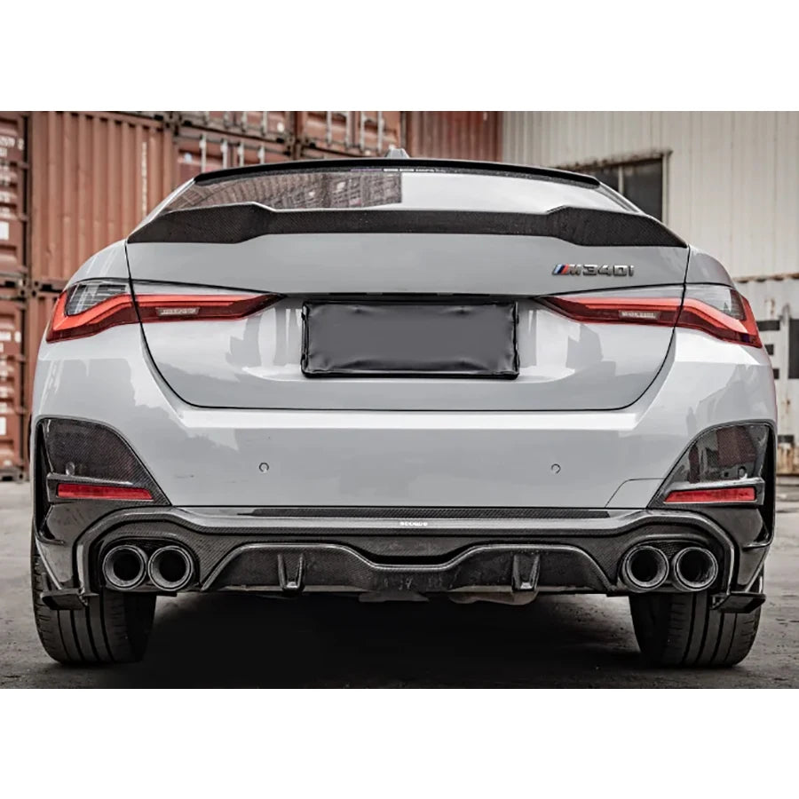 For BMW 4 Series G26 2021+ Carbon Fiber Rear Bumper Fog Cover