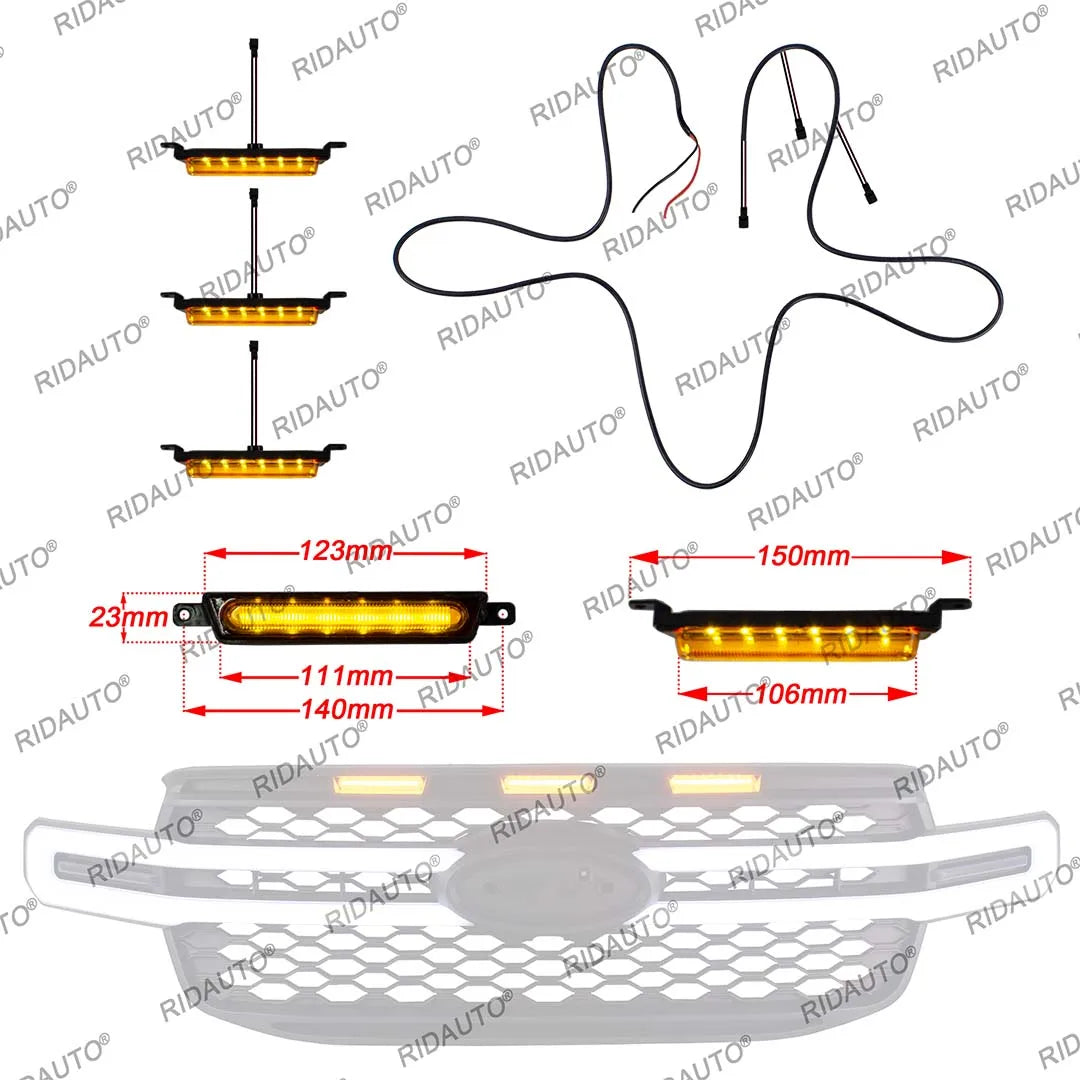 For Ranger 2023-2025+ Hmt Aftermarket Grille Pickup Truck 3PCS