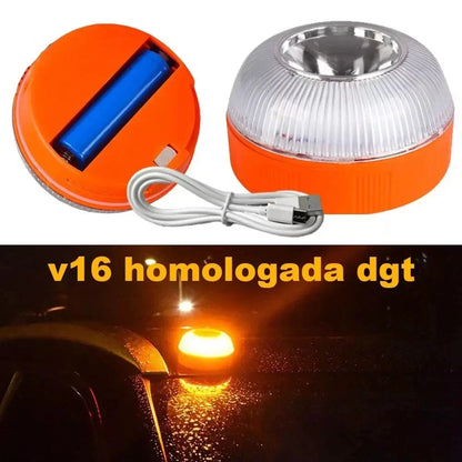 For Safety Signal Flashing V16 USB Rechargeable Emergency Beacon