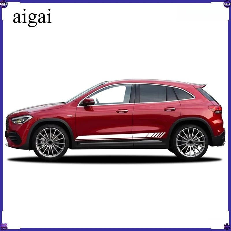 For Mercedes Benz A C E Door Side Stripes Skirt Sticker Decal