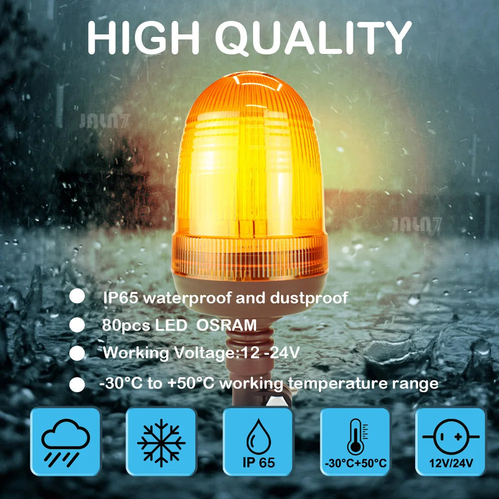 For Golf Cart Amber Beacon Hazard Warning Safety Strobe Truck