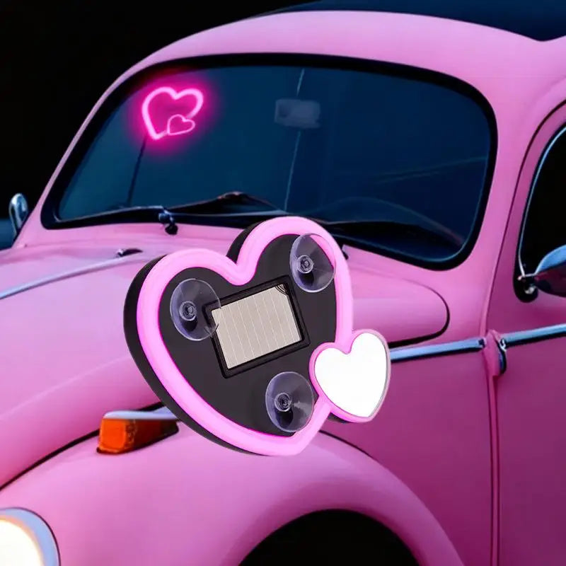 For Vehicle Interior heart-shaped 12V solar-powered Neon