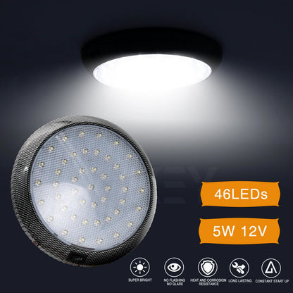 Chrome Interior Roof Ceiling Dome 12V White Courtesy Blinker