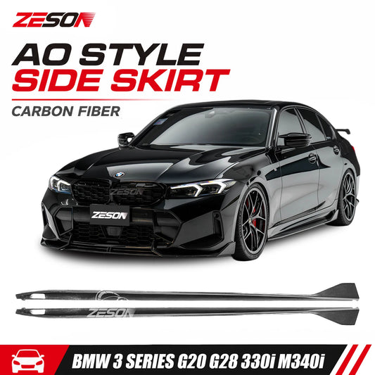 For BMW 3 Series G20 325I Zeson Real Carbon Fiber Side Skirts Ad