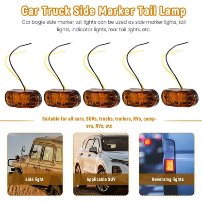 t-top-rated-10pcs Amber Oval Clearance Trailer Truck Side Marker