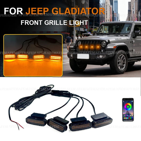 For Jeep Gladiator Front Grille Daytime Running Wheel Eyebrow