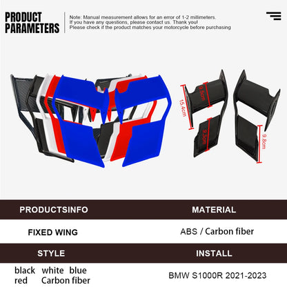 For BMW S1000R M1000R S1000 R Carbon Paint Fairing Fixed Wings