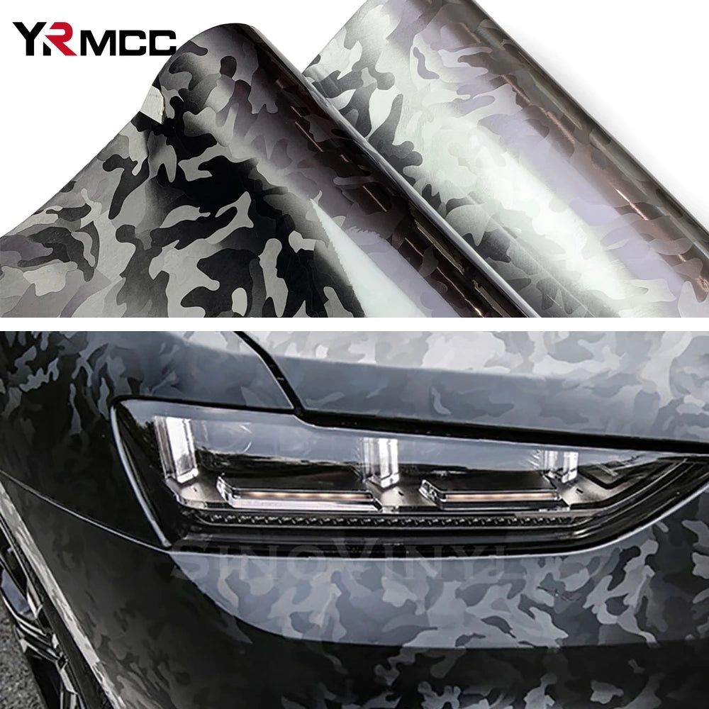 100cmx300cm Sticker Vinyl Carbon Fiber Film Ghost Gray Silver