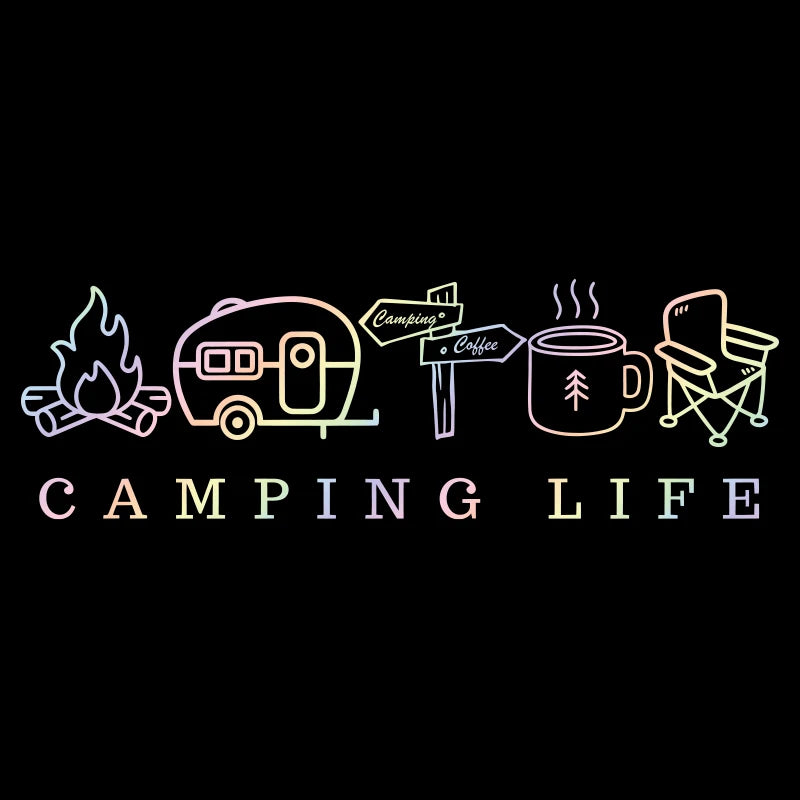For Camper Camping Life Stickers Van Motorhome SUV Outdoor