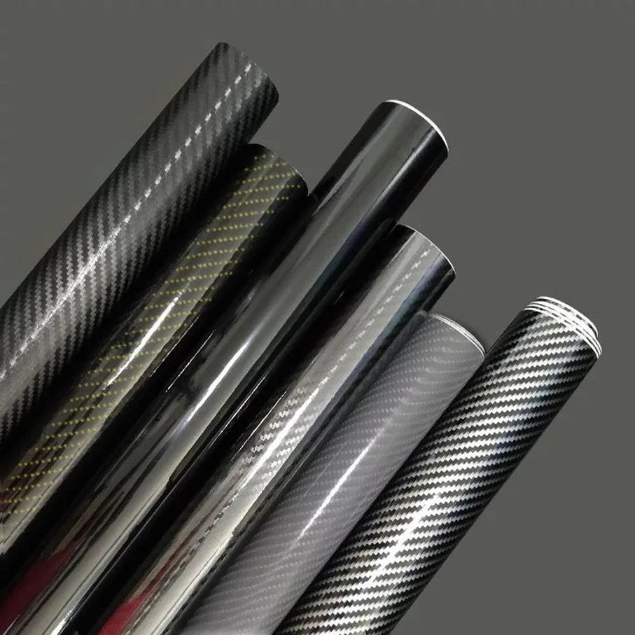 Black Glossy Vinyl Wrap Self Adhesive 2D 3D 5D