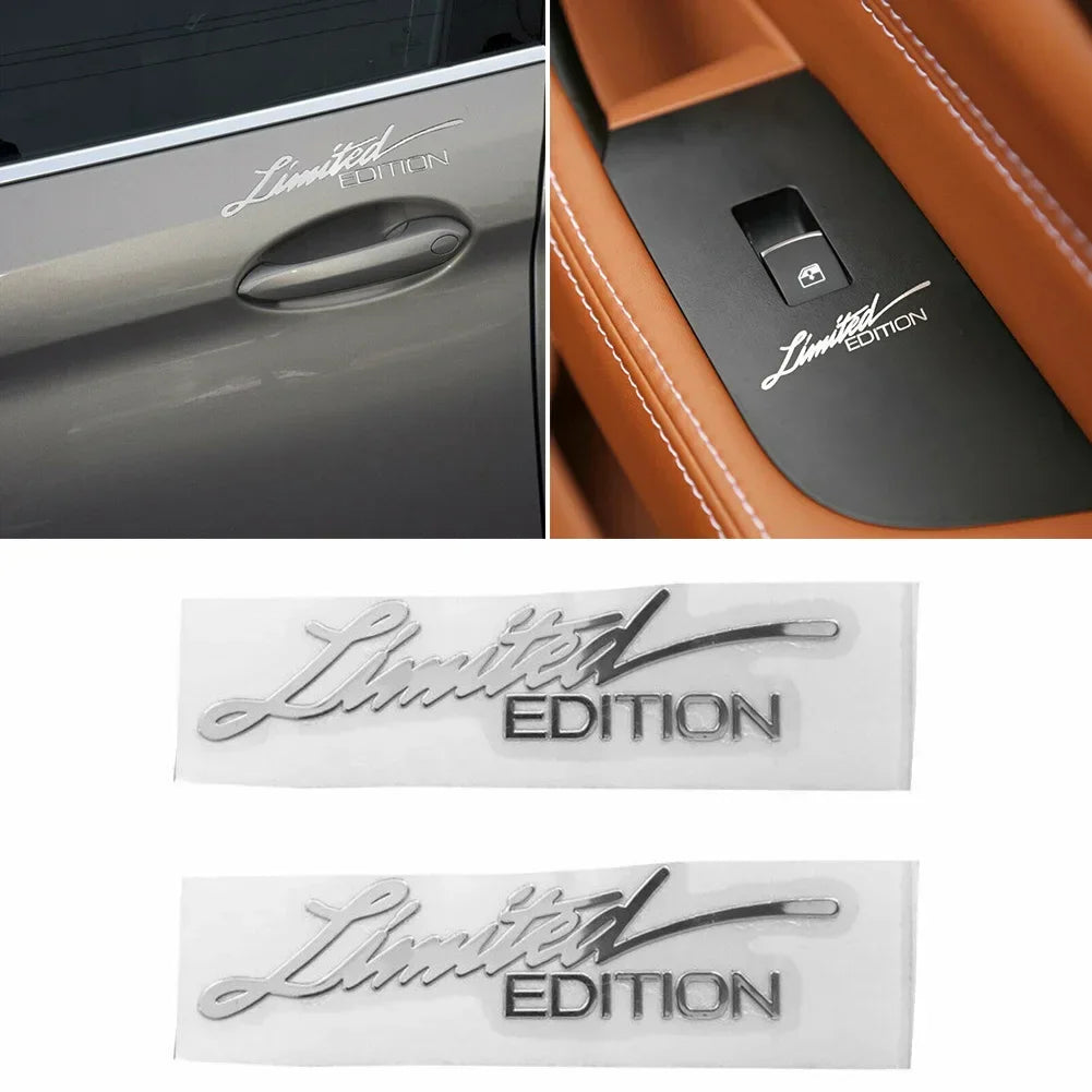 2X Stickers Silver Limited Edition Logo Badge Metal Sticker