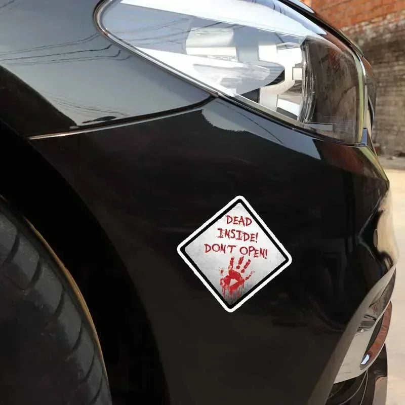 Dead Inside Dont Open Outdoor Sticker Walking Zombie Reflective