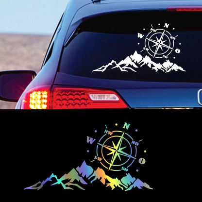 Compass Sticker SUV off-road Rv Camper Reflective Mountain Decals