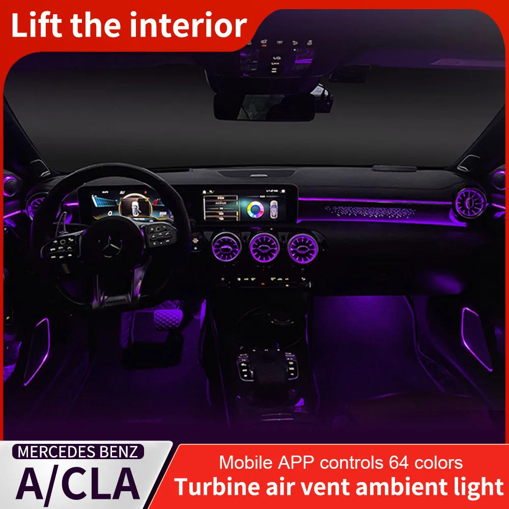 For Mercedes Benz A W177 A45 APP Control 64color Ambient Air