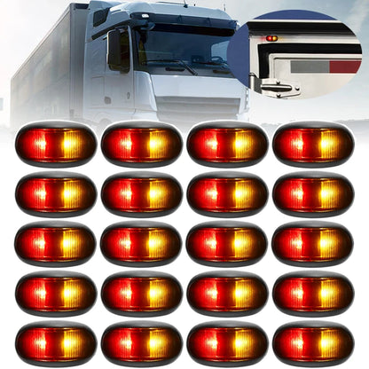 For Rv Trailer Lorry Bus red-yellow Side Marker Truck Warning