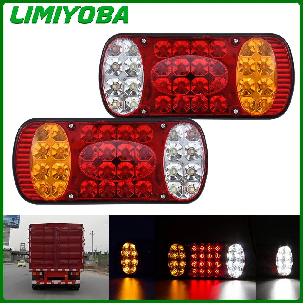 2PCS 12V 24V Truck Tail Taillight Rear Stop Brake