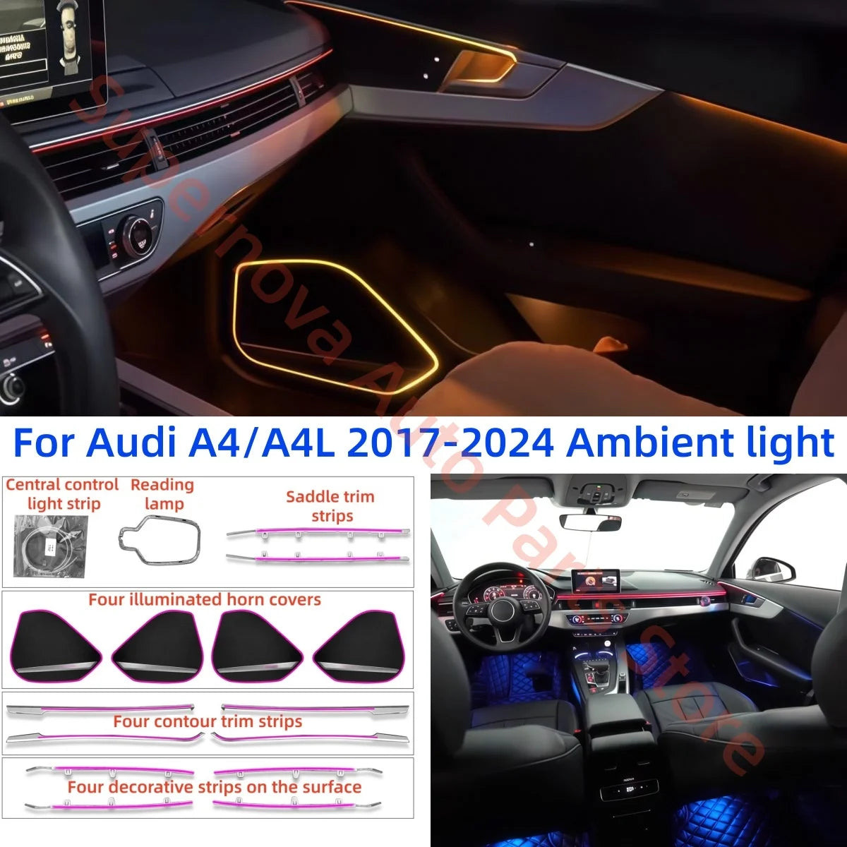For Audi A4 A4L 2017-2024 LED Ambient Interior Lighting Upgrade
