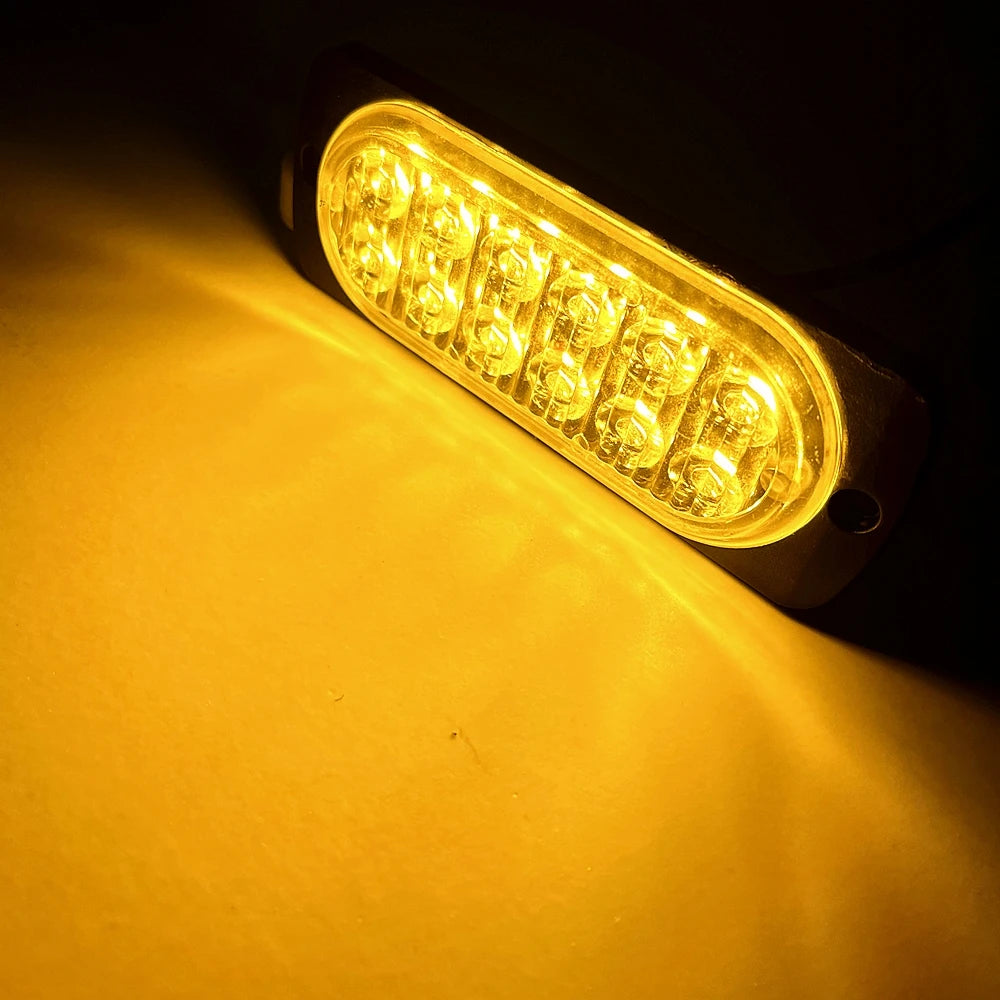 For Trailer 12LED Strobe Hazard Beacon Emergency Flashing Side