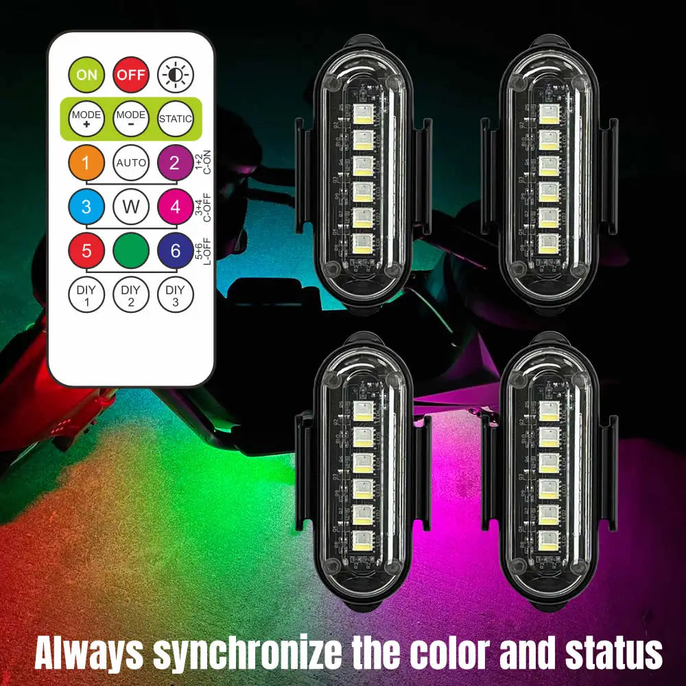 4PCS Up Night RGB Aircraft Motorcycles Truck Airplanes