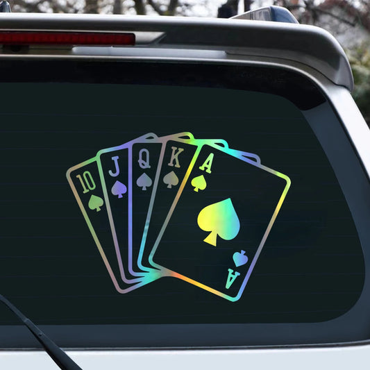Sticker Fashion Classic Modern Poker Pattern Motorcycle
