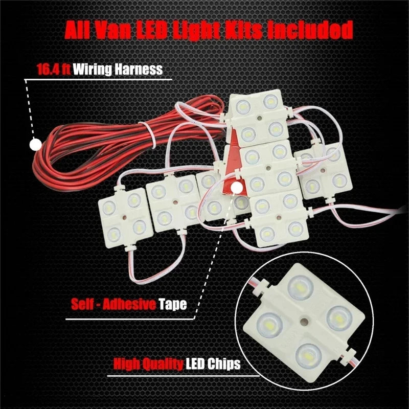 For Rv Boat Trailer Pickup DC12V 10X4 Leds Truck Bed White