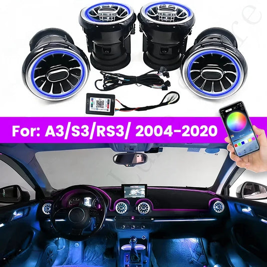 For Audi A3 S3 RS3 2004-2020 RGB Ambient Lighting Air Vent Kit