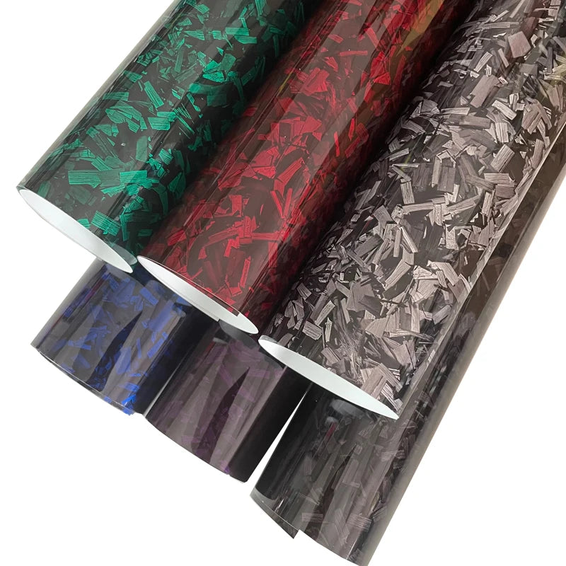 Gloss Forged Carbon Fiber Vinyl Wrap Roll Self Adhesive