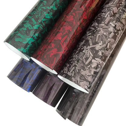 Gloss Forged Carbon Fiber Vinyl Wrap Roll Self Adhesive