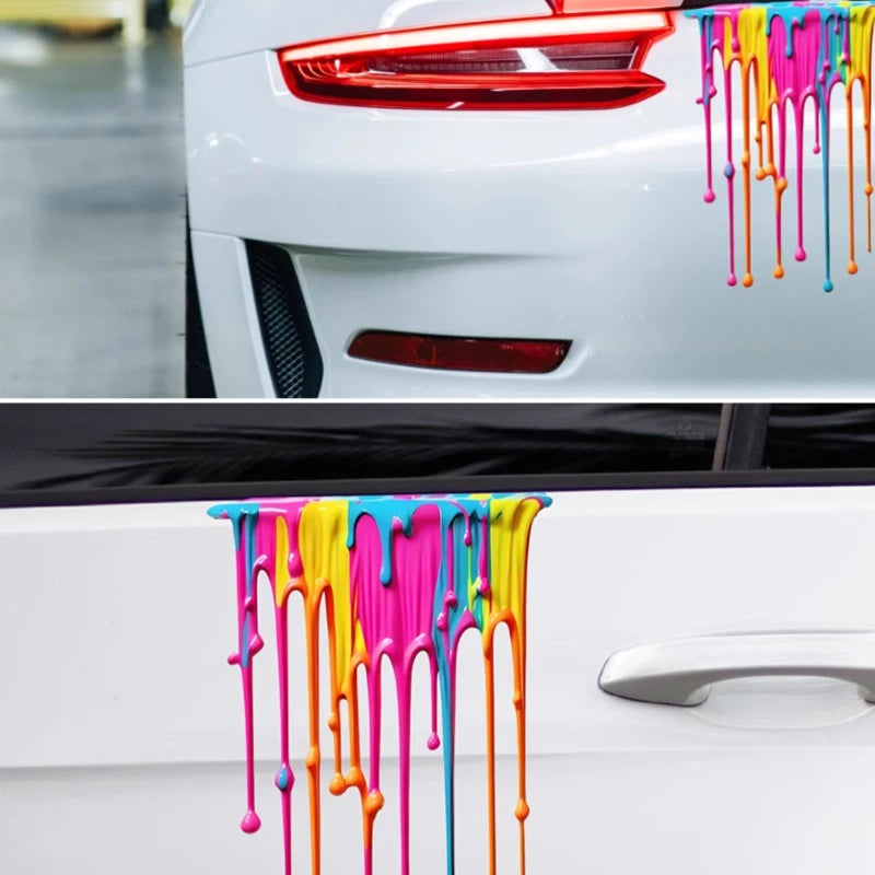 For Body Bumper Self-adhesive Vinyl Decals 1PC Fluid Rainbow