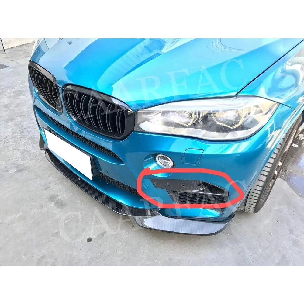 For BMW X5M F85 X6M F86 Dry Carbon Fiber Front Foglight Eyelids