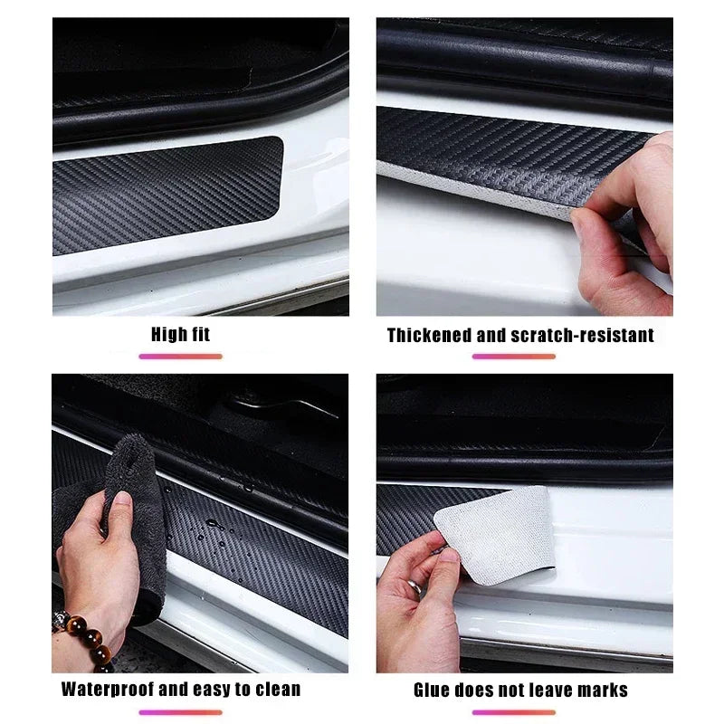For Honda Hrv HR-V Carbon Fiber Door Threshold Scuff Plate