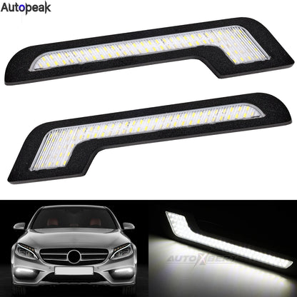 2X Daytime Running White l-shape Strips Smd Glass Lens