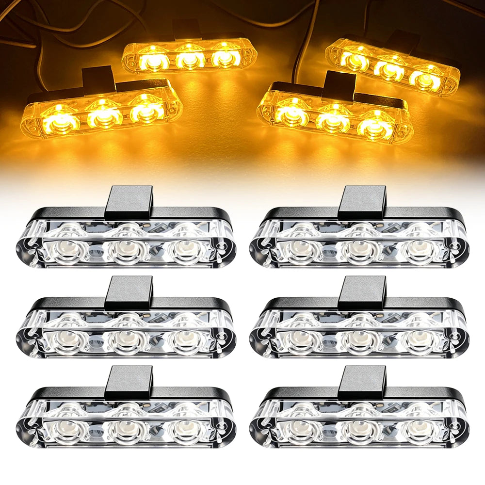 Amber Grille Strobe Grid Emergency Flash Beacon White Daytime