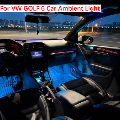 For Volkswagen Golf 6 2010 2013 Ambient Symphony Flowing Neon