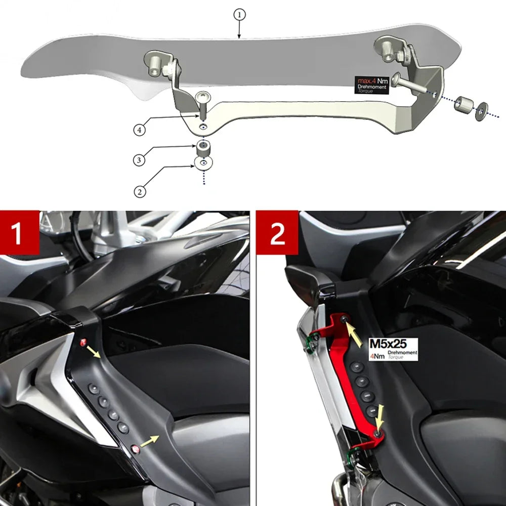 For BMW K 1600 Gt K1600GT 2017-2023 Motorcycle Side Spoilers
