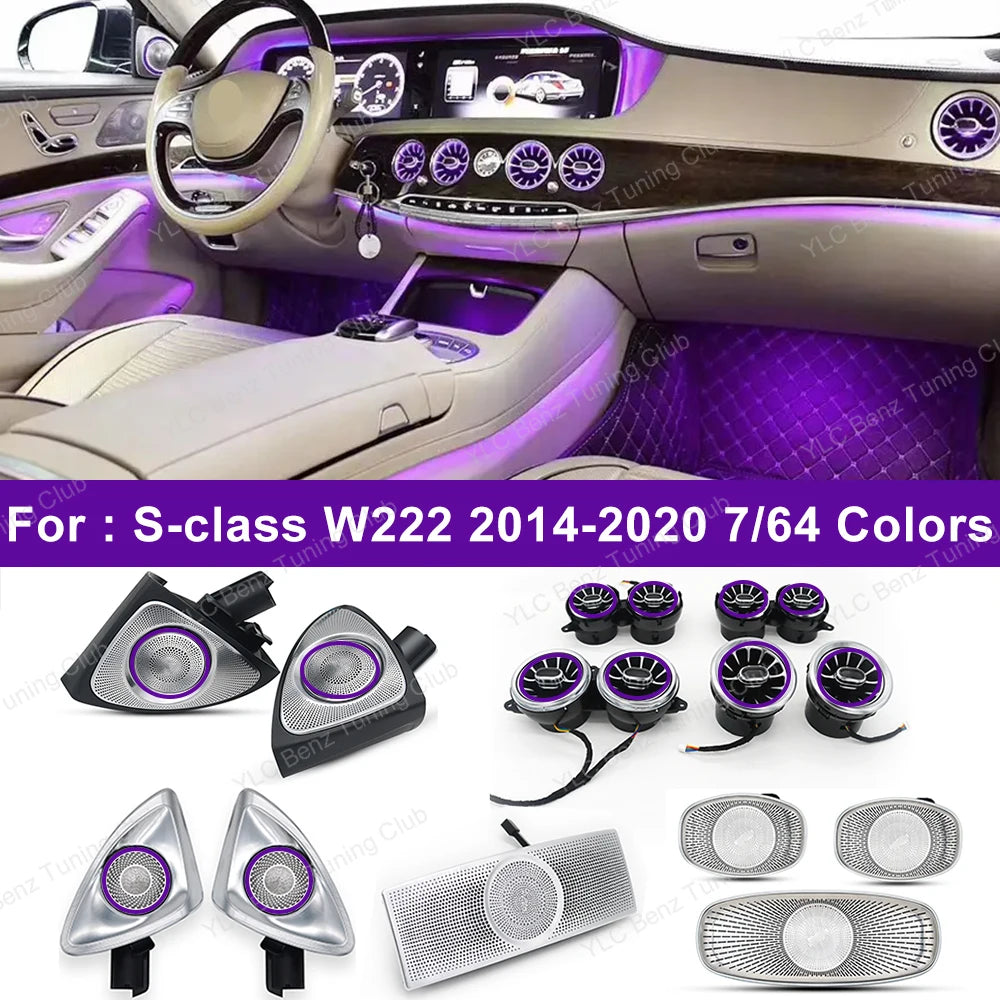 For Mercedes-Benz W222 Tweeter Speaker Air Ambient Vent Glasses