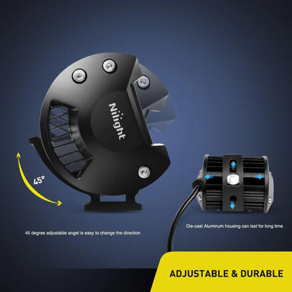 Nilight Pods 2PC 4inch 60W Flood Spot Combo Triple