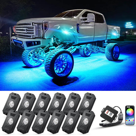 For Offroad Bright RGB Rock APP Control Waterproof IP68 Neon