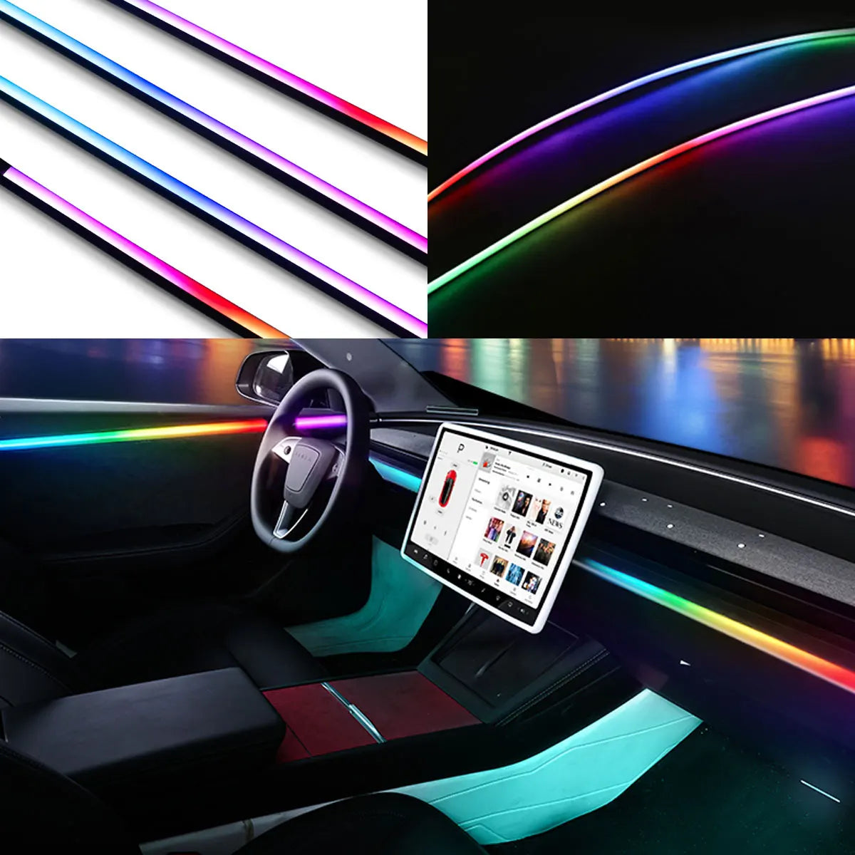 For Tesla Model 3 Y Symphony Ambient Center Console Dashboard