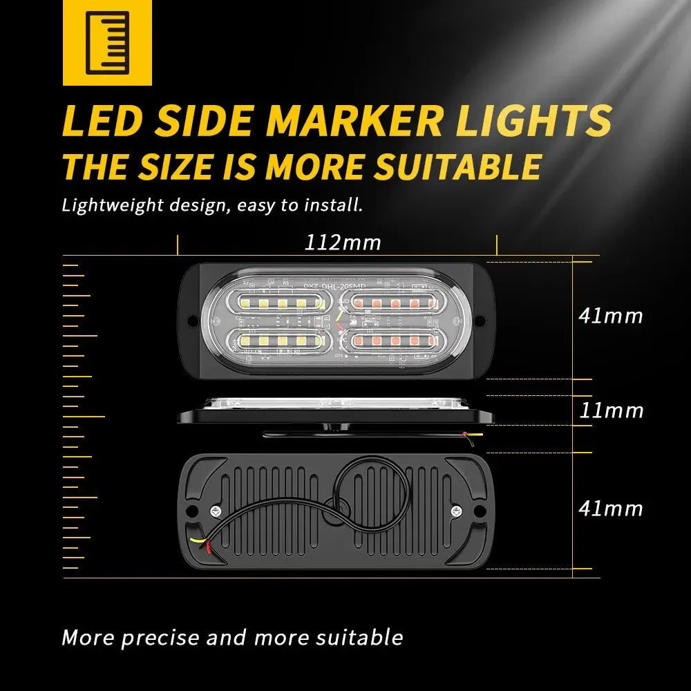 1PC Red Blue White 20LED Strobe Flashing Side Marker