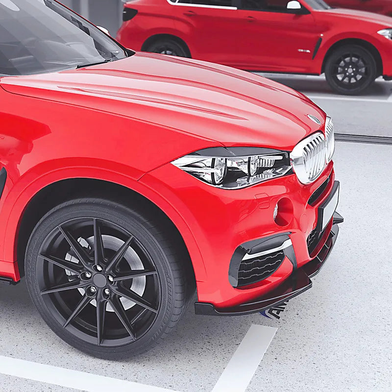 For BMW X6 F16 M Sport 2015-2019 3PCS Set Front Bumper Lip Chin
