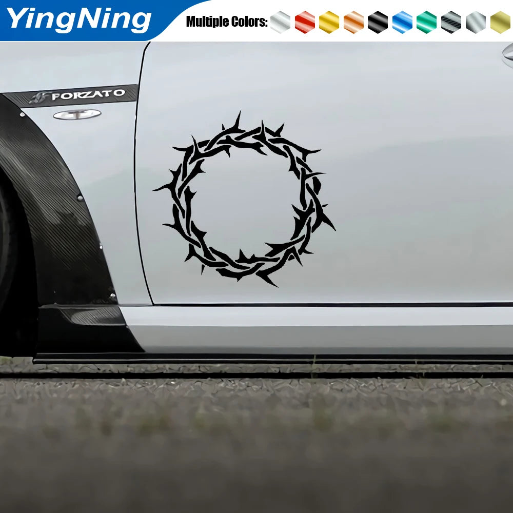 Crown Thorns Sticker Vinyl Tribal Barb Wire Ring Decal