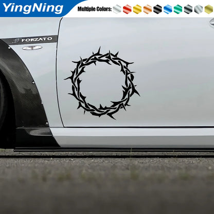 Crown Thorns Sticker Vinyl Tribal Barb Wire Ring Decal