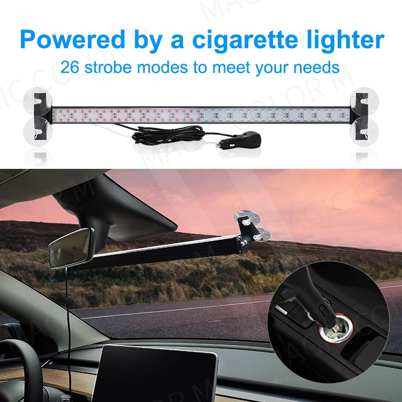 For Auto Strobe Truck Grill Warning Windshield Bar Traffic