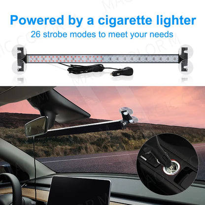 For Auto Strobe Truck Grill Warning Windshield Bar Traffic