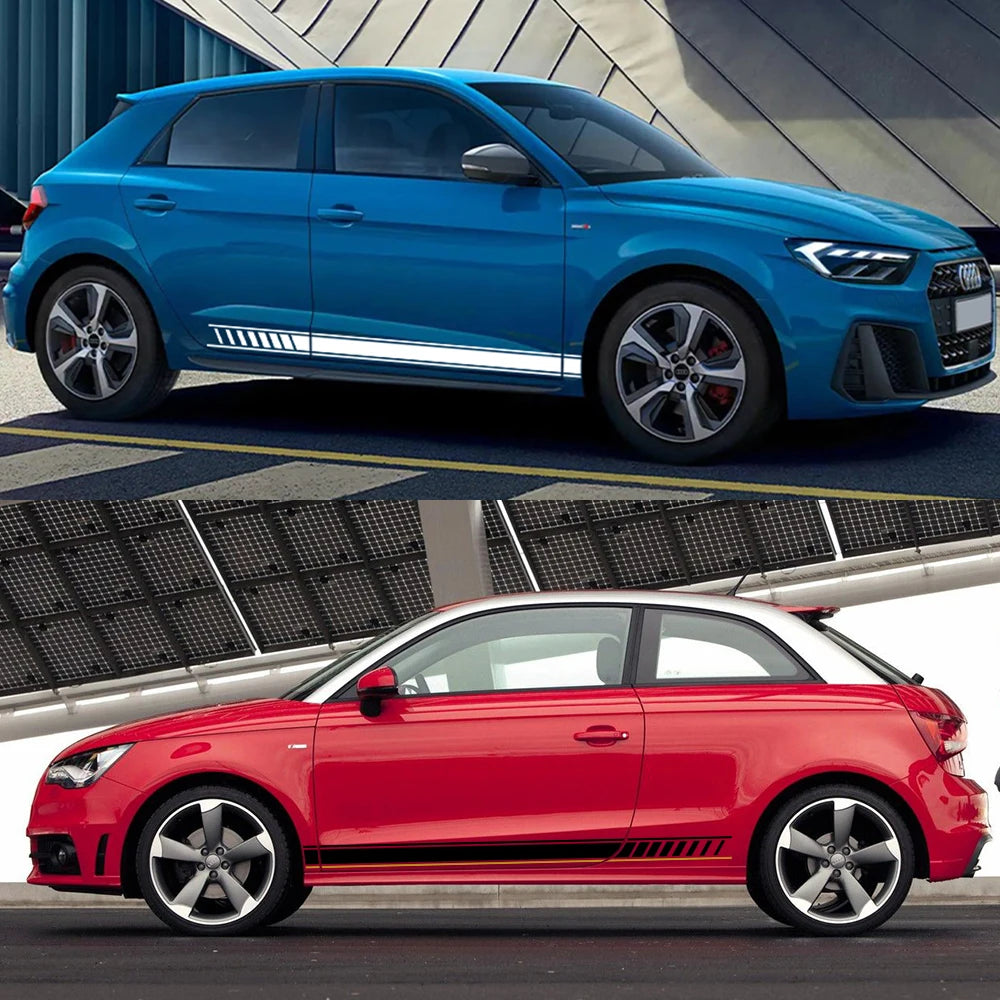 For Audi A1 8X Gb 8XF Side Skirt Vinyl Door Sticker Racing